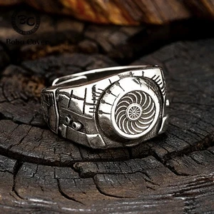 Herren Cyberpunk Mecha Motor Ring - versilbert von Steampunk Power Schmuck💍 - Bild 1 von 16