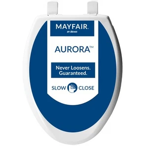 Aurora Slow Close Toilet Seat, Easy Clean Hinges and Adjustable Perfect Fit P... - Picture 1 of 8