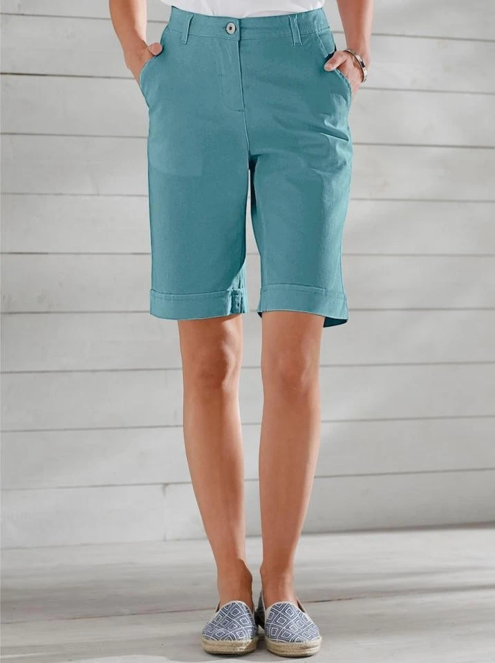 Damen Jeans Bermudas Kurze Hose Sommer Dehnbund ozean Gr. 40 NEU - Bild 1 von 4