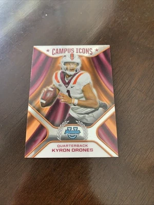 2024 Bowman Chrome U Campus Icons Kyron Drones #CI-19 Virginia Tech Hokies - Image 1 of 2