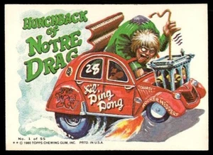 1980 Topps Weird Wheels #1 Jorobado de Notre Drag Excelente/Nuevo Estado - Imagen 1 de 2