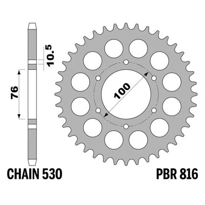 Corona PBR Z43 denti passo 530 in Acciaio Suzuki GSXR750W (GR7BD) 1992-1995 Foto 1 de 4