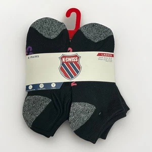 Paquete de 6 calcetines K Swiss para mujer No-Show medianos 4-10 negros fluidos geniales $28 acolchados - Imagen 1 de 5