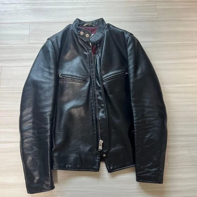 Schott Horse Leather Single Rider Jacket Burgundy Lined 34 - Image 1 of 4