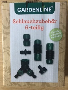 Gardenline® Schlauchzubehör Set 6 teilig Gartenschlauch 2 Wege Verteiler NEU OVP - Bild 1 von 3