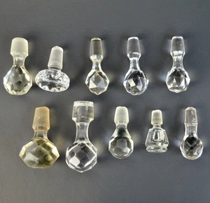 Lote de 10 tapones de botella de vidrio boticario cortados vintage transparentes - Imagen 1 de 8