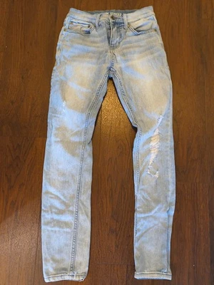 HOT TOPIC Pantalones de mezclilla STINGER para hombre - Jeans ajustados destruidos 28x30 lavado ligero Foto 1 de 3