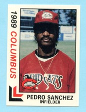 1989 Minor League Pedro Sanchez- Columbus Mud Cats- Box 129