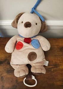 Carters Child Of Mine Puppy tan w spots Dog plush stuffed Lovey Musical Crib toy - Picture 1 of 5