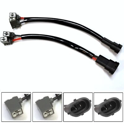 Conversion Wire H9 to H7 Two Harness Headlight High Beam Bulb Socket Adapter Fit - Image 1 of 4
