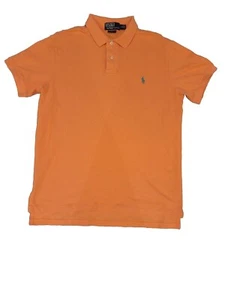 POLO RALPH LAUREN MEN SIZE LARGE ORANGE EMBROIDERED PONY SHORT SLEEVE POLO SHIRT - Picture 1 of 2