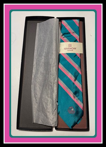 GIVENCHY Cravatta abito nuova con scatola Givechy 1989 PGA Golf Championship Kemper Lakes Chevy Chase BNiB