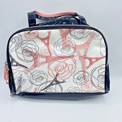 Estuche de Transporte de Maquillaje Lancome Floral Torre Eiffel París Doble Cremallera Alrededor del Mango Foto 1 de 4