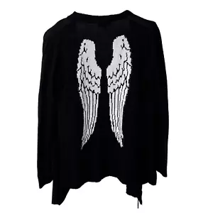 Hot Topic Engelsflügel Strickjacke Pullover Größe Small schwarz weiß Flyaway Goth Punk - Bild 1 von 4