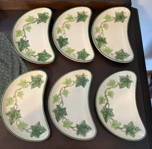 Vintage Franciscan Ivy Crescent Shaped Salad Bone Plate 8” Appear Unused Green - Picture 1 of 5