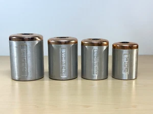 Vintage Canisters Set Aluminum Copper Bakelite Lids Set of 4 Made in Italy - Picture 1 of 24