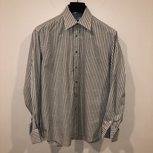 Gucci men’s dress shirt size 15 1/2 -39 gray&white Stripes