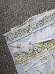 (2) vintage 96x81 bedsheets USA made SPRING MILLS INC floral pattern DOUBLE FLAT