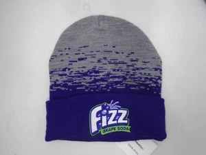FIZZ Grape Soda-Knit Hat/Toque/Cuffed Beanie-Purple/Grey-Cap America RKS12-NWT - Picture 1 of 7