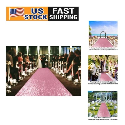 Brillante Corredor de Lentejuelas Oro Rosa 2' x 15' - Ideal para Pasillos de Fiesta y Bodas Foto 1 de 4