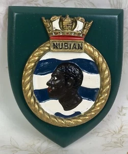 HMS Nubian Ships Badge, Tampion, Crest, Royal Navy F36, WW2 Destroyer - Picture 1 of 10