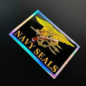 LARGE NAVY SEALS MILITARY USA PATRIOTIC EAGLE sticker decal Prism Prismatic HOLO - Picture 1 of 5