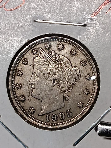 👉1905 Liberty V Nickel AU /MS+  M/48 Cover