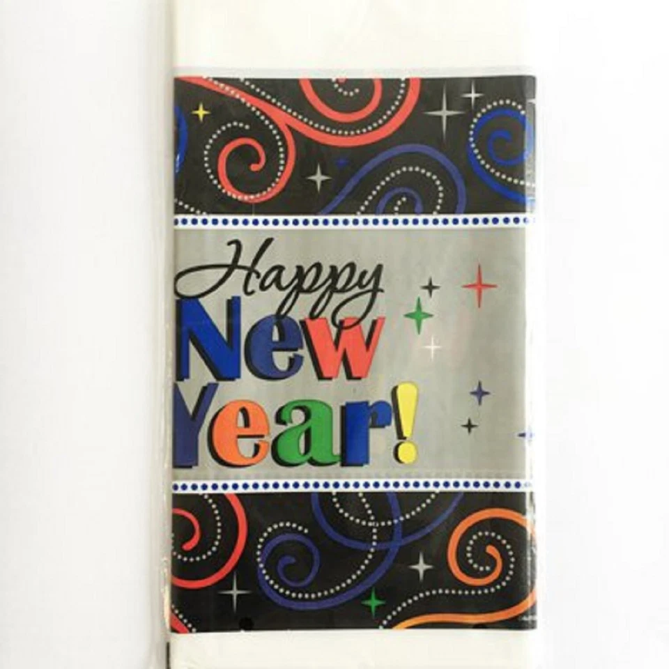Cheers to a New Year Year's Eve Holiday Party Decoration Plastic Tablecover - Image 1 of 1