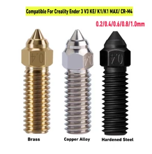 Volcano Nozzles for Creality Ender 3 V3 KE/K1/K1 MAX/CR-M4 0.2/0.4/0.6/0.8/1.0mm - Picture 1 of 10