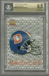 1994 Pacific Prisms Helmets #9 Denver Broncos BGS 9.5 Football Card POP 1 - Picture 1 of 1
