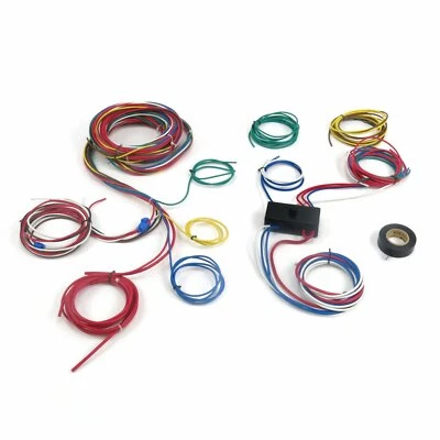 DUNE BUGGY UNIVERSAL WIRING HARNESS W/ FUSE BOX FITS EMPI 9466 VW RAIL BUGGY - Image 1 of 4