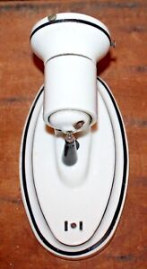Vintage Pull Chain White Porcelain Wall Sconce Light Fixtures Alabax  Art Deco