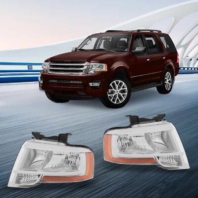 For 2015-2017 Ford Expedition Halogen Headlight Assembly Headlamps Left+Right Foto 1 de 4