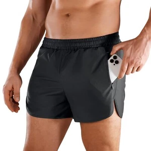 Men’s Running Shorts 3" Workout Athletic Shorts with Zipper Pockets Lightweig... - Picture 1 of 7