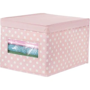 Aufbewahrungsbox aus Stoff mDesign Kiste mit Deckel rosa/weiß gepunktet - Bild 1 von 9