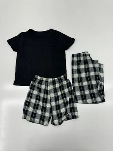 Shein 3 Piece Black White Plaid Pajama Set Boys Size Medium - Picture 1 of 5