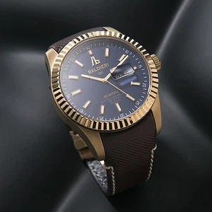 LUXURY WATCH ALESSANDRO BALDIERI  SWISS 45MM GOLD PLATED, BLUE DIAL .NEW - Picture 1 of 5