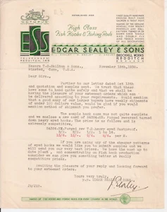 Carta Edgar Sealey&Sons T.S.Skilton&Sons De Colección 1 pieza Firmada por E. Sealey! - Imagen 1 de 1