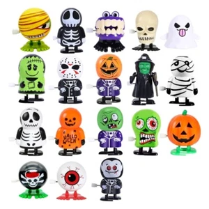 Plastics Wind-up Halloween Toy Novelty Jumping Pumpkin Figure Goodie Bag Fillers - Picture 1 of 8