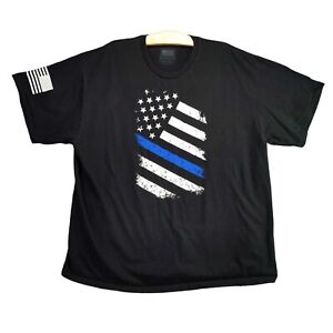T-shirt fin Blue Line pour femme taille XXL noir soutien policier fabriqué aux États-Unis