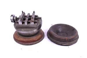 Alter Massiver Kugelschraubstock Stahl Werkstatt Mechaniker 9,8kg Lederunterlage - Bild 1 von 5