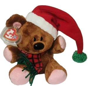 Ty POOKY The Bear Beanie Buddy (Christmas Hat Version) MWMTs Stuffed Animal Toy - Picture 1 of 10