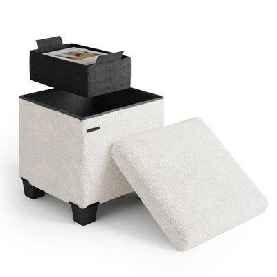 Otomana con almacenamiento para sala de estar, cubo otomano de almacenamiento de 15 pulgadas, pequeño Ott... Foto 1 de 4