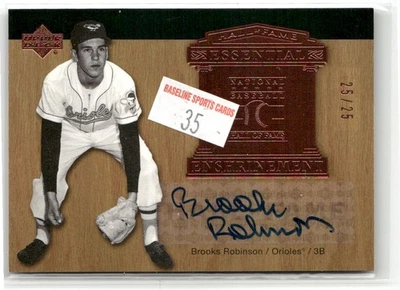 Salón de la Fama 2005 Upper Deck #EE-BR2 Brooks Robinson automático 25/25 Foto 1 de 2