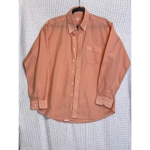 Duck Head Orange Stripe Wrinkle Free Button Down Men's Large 16-16.5 - Picture 1 of 4