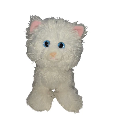 Build-A-Bear Workshop White Cat Plush Blue Eyes 10 Inch Stuffed Animal - Image 1 of 4