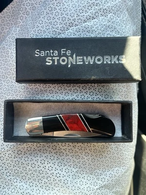 Карманный нож Santa Fe Stoneworks с коралловым мамонтовым узором - Изображение 1 из 3