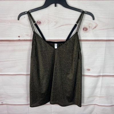 Blusa de dormir Cacique feminina 18 20 dourada cami regata gola V alça de espaguete cropped - Imagem 1 de 4