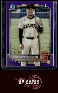 Djean Macares 2025 Bowman cromo #BCP-237 refractor púrpura/250, envío gratuito - Imagen 1 de 2