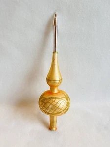 Vintage 10" Glass Finial Tree Topper Gold and Silver with Mica - Picture 1 of 5